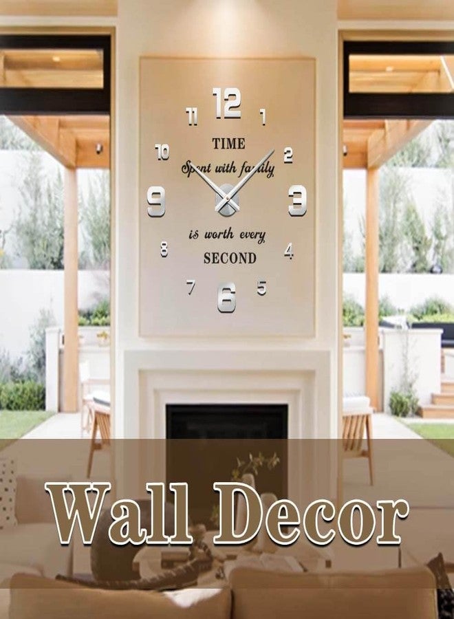 VANGOLD Large Wall Clock DIY Wall Decorations 3D Sticker Frameless Clock for Home Living Room Bedroom Office Decor - Image 2